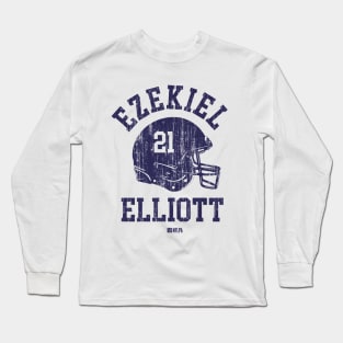 Ezekiel Elliott Dallas Helmet Font Long Sleeve T-Shirt